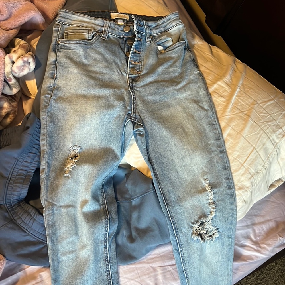 High rise skinny jeans